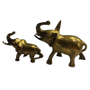 Brass Vintage Elephants Taiwan/India 3.75”-5” - Set of 2